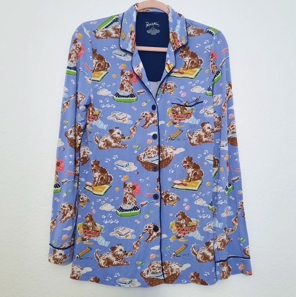 Nick & Nora Doggy Bath Time PJ Top S